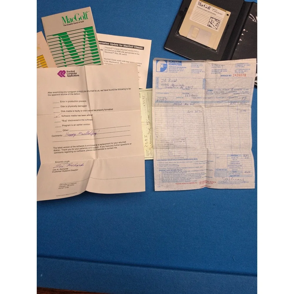 Practical Computer Applications MacGolf Macintosh 3.5 Floppy 1987 Good Manuals